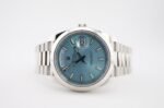 Rolex Day-Date 40 Platinum Ice Blue Diagonal Motif Dial & Smooth Bezel President Bracelet 228206 - - Image 4