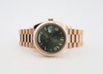 Rolex Day-Date 40 Rose Gold Olive Green Roman Dial & Fluted Bezel President Bracelet 228235 - - Image 4