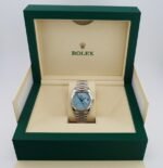 Rolex Day-Date 40 Platinum Ice Blue Diagonal Motif Dial & Smooth Bezel President Bracelet 228206 - - Image 3
