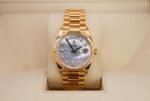 Rolex Yellow Gold Day-Date 36 Watch - Fluted Bezel - Mother-of-Pearl Diamond Dial - President Bracelet - 128238 mdp - Image 2