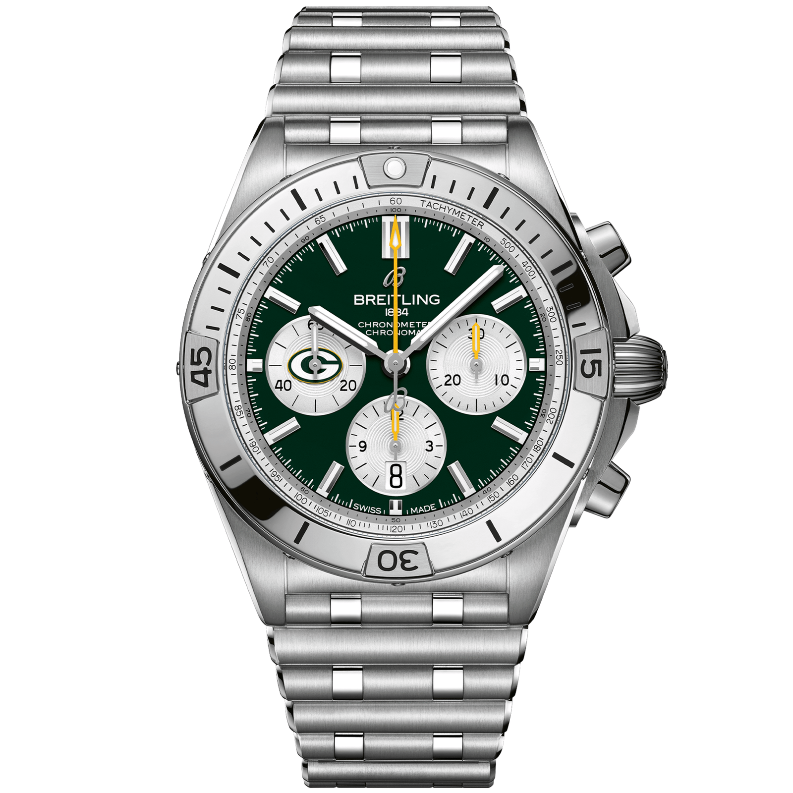 Chronomat_B0142_AB01342B1L1A1_STEEL_GREEN_BAY_PACKERS_DIGITAL-scaled-1.png Chronomat B01 42 NFL Green Bay Packers Edition AB01342B1L1A1 - Image 1