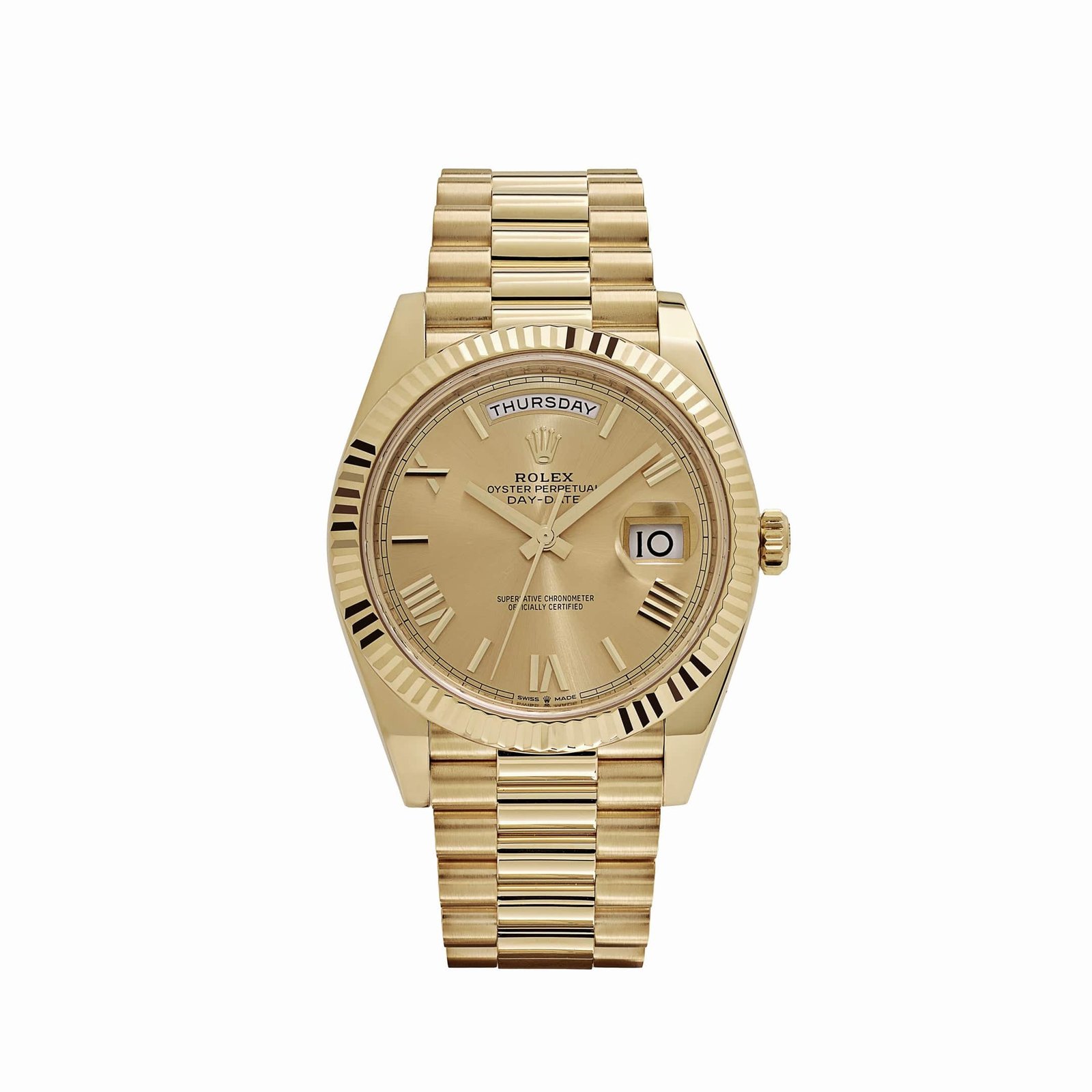 IMG-1838.jpg Rolex Day-Date II 218238 41mm Champagne Roman Dial 18k Yellow Gold President Watch - Image 1