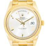 Rolex 18k Yellow Gold Day-Date 40mm, 228238 Silver Roman Dial and President Bracelet - Image 2