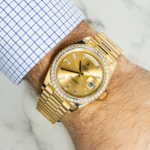Rolex 18k Yellow Gold Day-Date 40mm, 228348RBR Factory Diamond Bezel and President Bracelet - Image 6