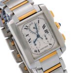 Cartier Tank Française Chronograph W51004Q4 28mm White Dial With Stainless Steel and Yellow Gold Bracelet - Image 2