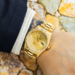 Rolex 18K Yellow Gold Day Date with Champagne Diamond Dial and President Bracelet - Image 5