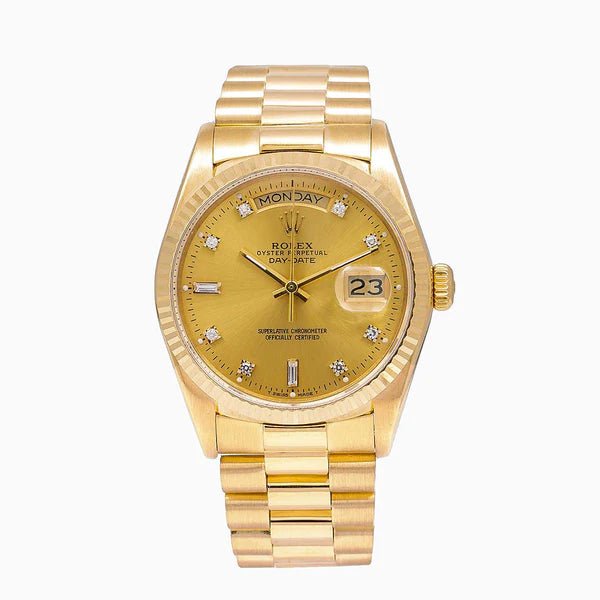 Pre-Owned-Rolex-Day-Date-18038-Champagne-Dial-With-Yellow-Gold-President-Bracelet-36mm-JD-Watches-NY.jpg Rolex Day-Date 18038 Champagne Dial With Yellow Gold President Bracelet 36mm - Image 1