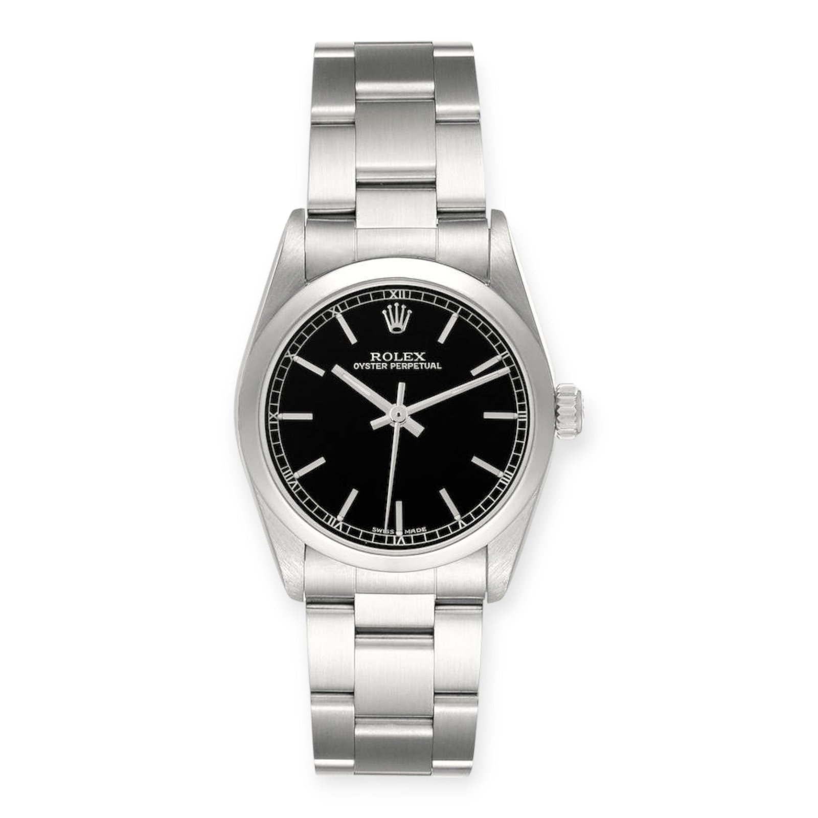Pre-Owned-Rolex-Oyster-Perpetual-31-Midsize-Black-Dial-Steel-Ladies-Watch-JD-Watches-NY.jpg Rolex Oyster Perpetual 31 Midsize Black Dial Steel Ladies Watch - Image 1