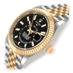 Rolex Sky Dweller Stainless Steel and Yellow Gold Jubilee Bracelet Black Dial 326933 - Image 3