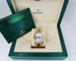 Rolex Day-Date 40 Yellow Gold Silver Roman Dial & Fluted Bezel President Bracelet 228238 - - Image 2