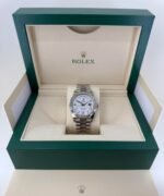 Rolex White Gold Day-Date 40 Watch - Fluted Bezel - Meteorite Baguette Diamond Dial - President Bracelet - 228239 mtdp - Image 3